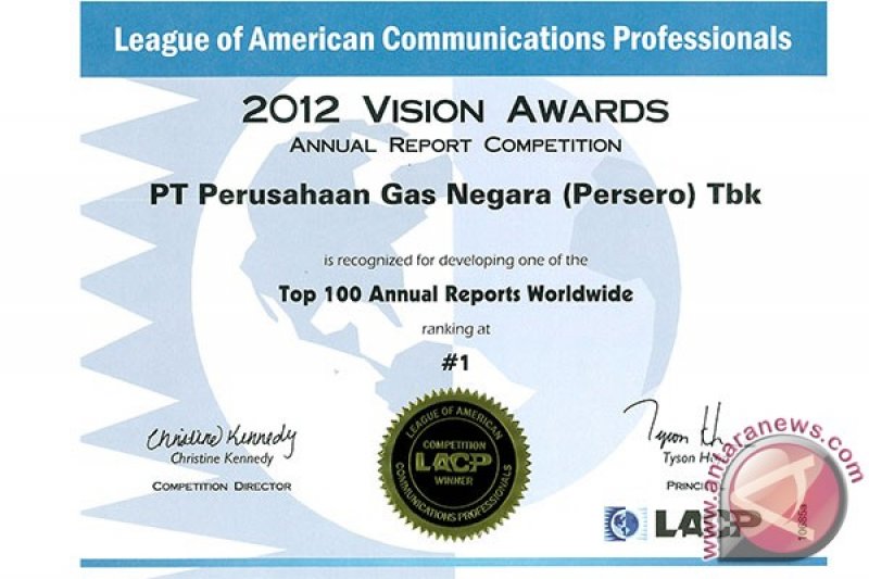 PGN Raih Penghargaan Terbaik 2012 Vision Award LACP Annual Report ...