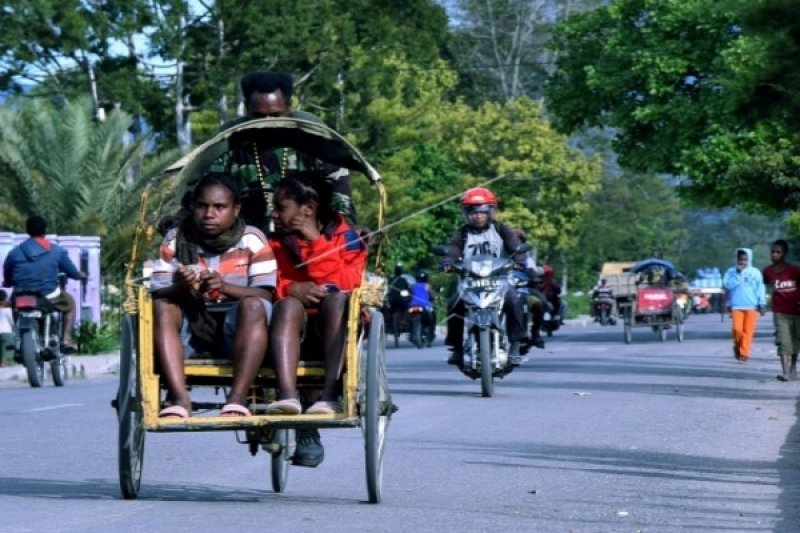 Becak di Pegunungan Papua