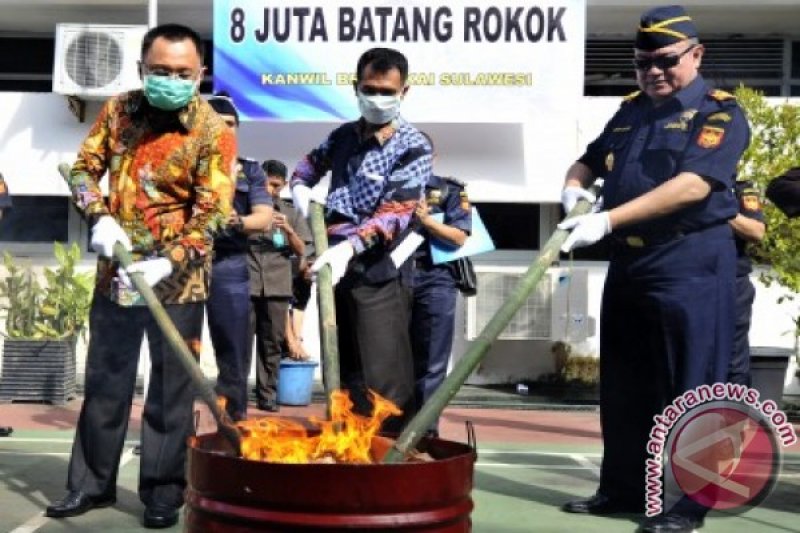 PEMUSNAHAN 8 JUTA BATANG ROKOK ILEGAL