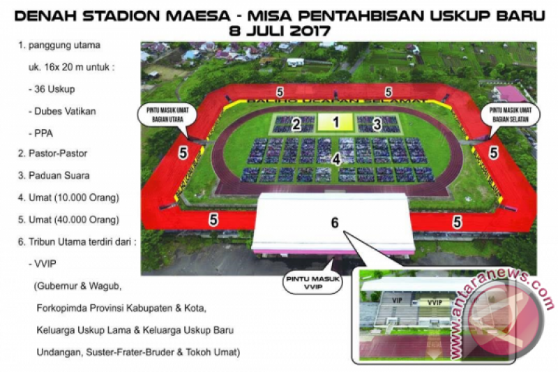 Denah Stadion Maesa Saat Pentahbisan Uskup Manado