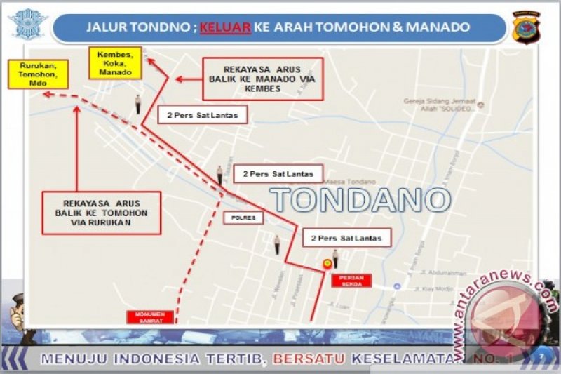 Jalur Tondano: Keluar ke Arah Tomohon dan Manado