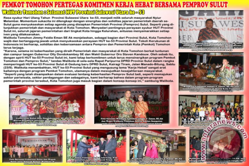 ADVERTORIAL PEMKOT TOMOHON PERTEGAS KOMITMEN KERJA HEBAT BERSAMA PEMPROV SULUT