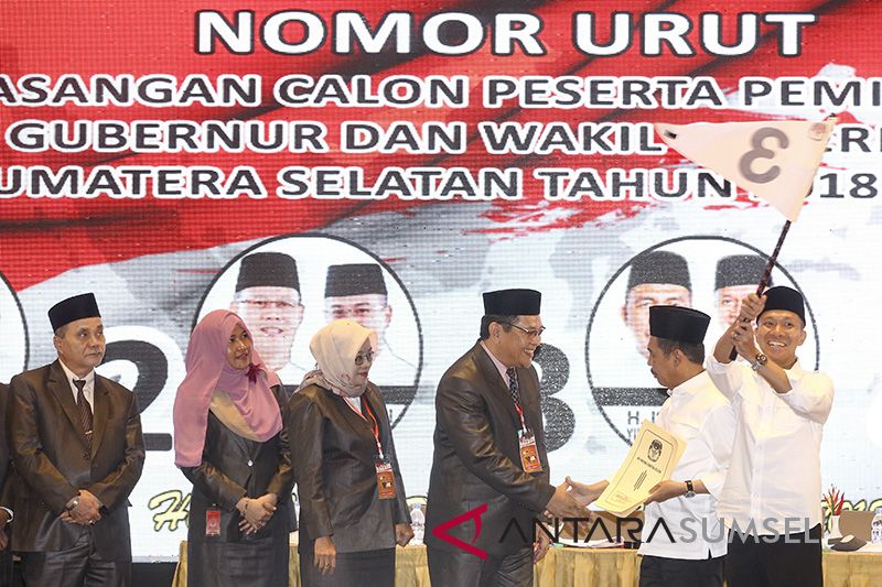 Pengundian Nomor Urut Cagub dan Cawagub Sumsel