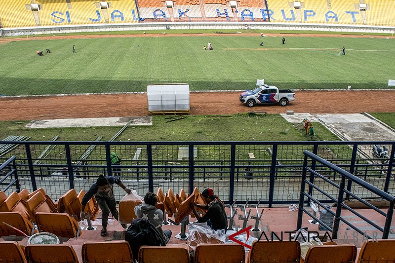 Perbaikan stadion Si Jalak Harupat  dikebut untuk Asian Games