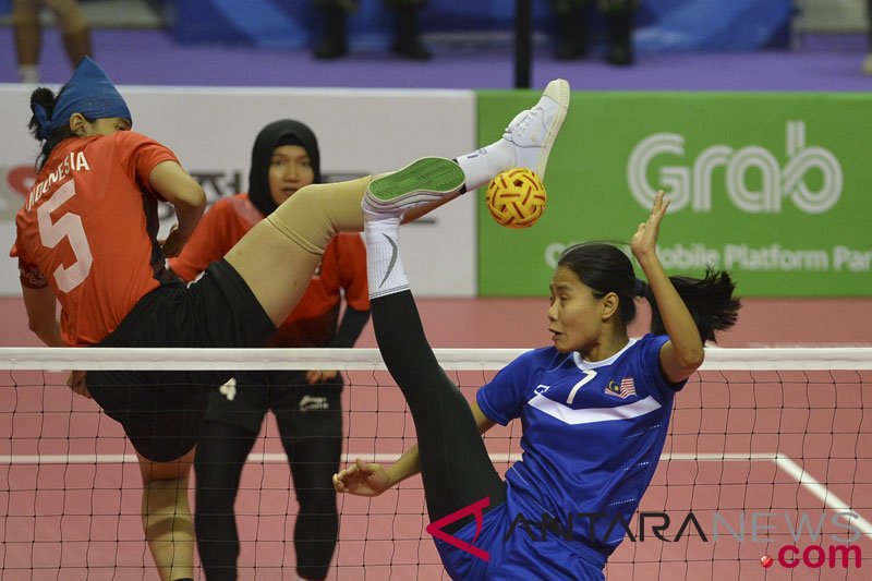 Sepak Takraw Putri Indonesia vs Malaysia