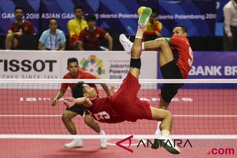 Tim sepak takraw Indonesia unggul 2-0 atas Filipina