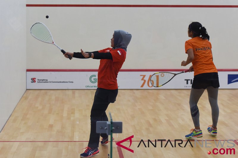 Squash Penyisihan Tunggal Putri Indonesia vs Pakistan