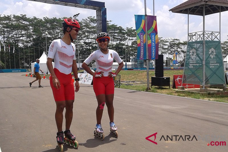 Atlet sepatu roda Indonesia latihan terakhir menjelang lomba