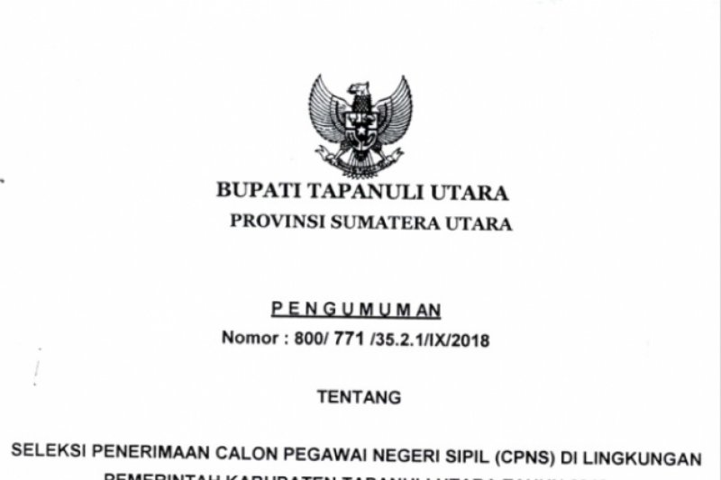 Pemkab Taput Buka Penerimaan 210 Formasi Cpns Antara News Sumatera Utara