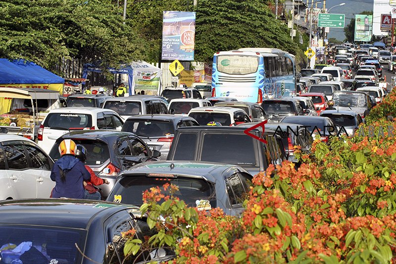 Jalur Puncak-Cianjur padat merayap jelang tahun baru