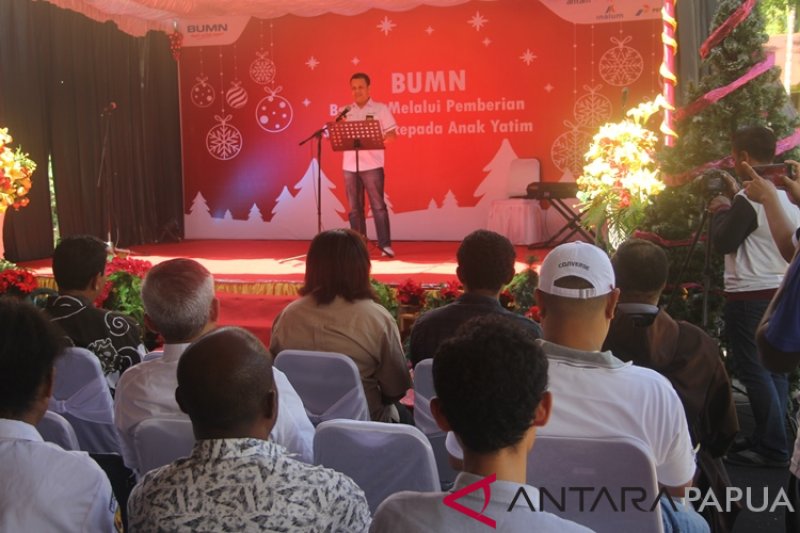 Pidato GM Pertamina Maluku-Papua terkait BHUN penyaluran bantuan