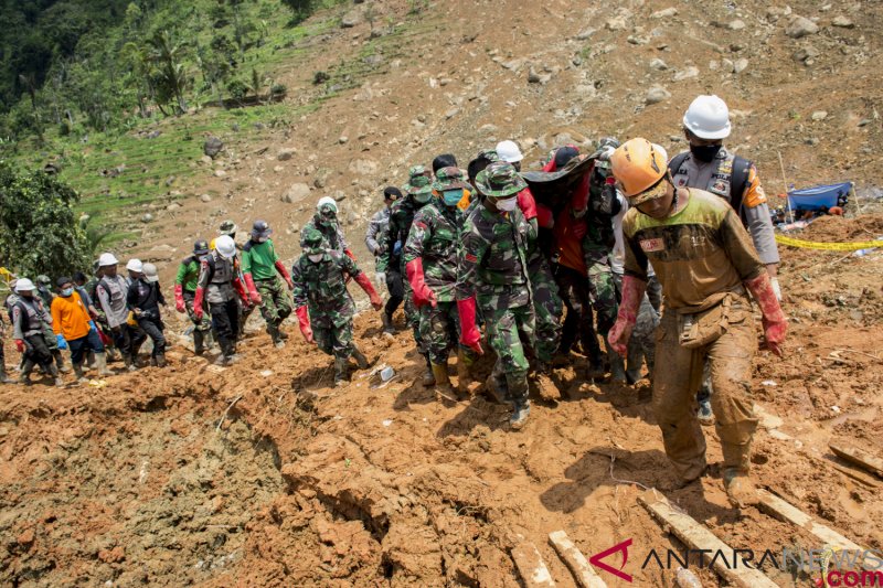 Satu jasad korban longsor Sukabumi telah ditemukan lagi