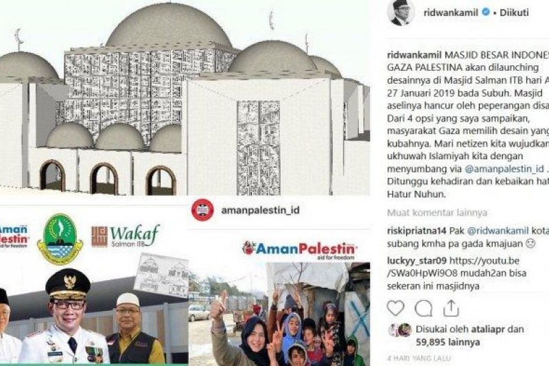 Ridwan Kamil umumkan desain masjid di Gaza Palestina