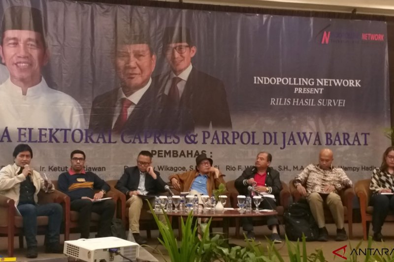 Survei Indopolling Network: Elektabilitas Jokowi dan Prabowo di Jabar bersaing ketat