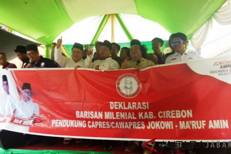 Barisan milenial Cirebon deklarasi dukung Jokowi-Maruf