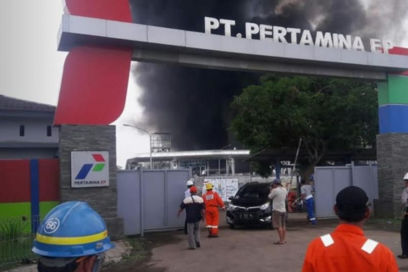 Area OGT Pertamina di Balongan terbakar