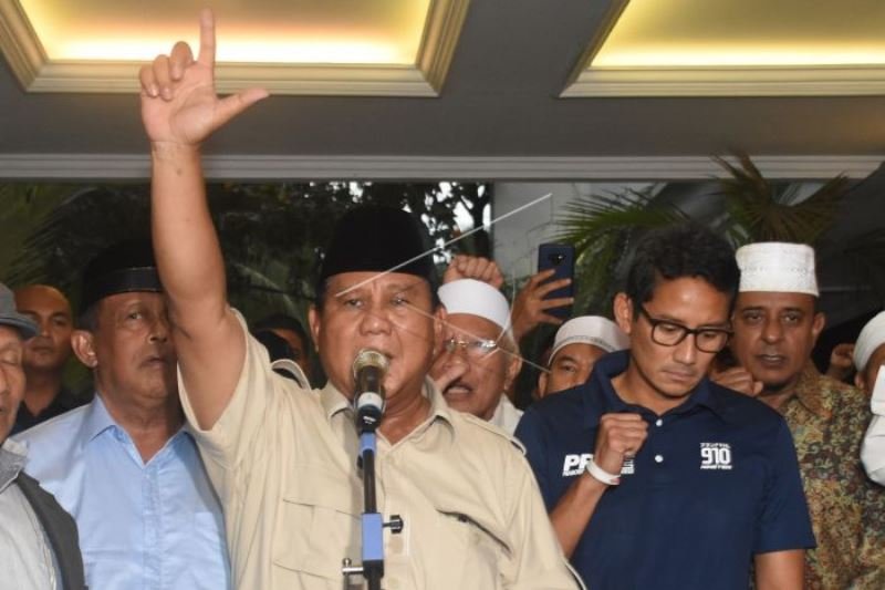 Prabowo deklarasi kemenangan Pilpres 2019