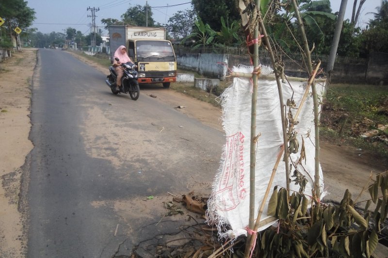 Jalan Jebol di Desa Braja Indah Lampung Timur