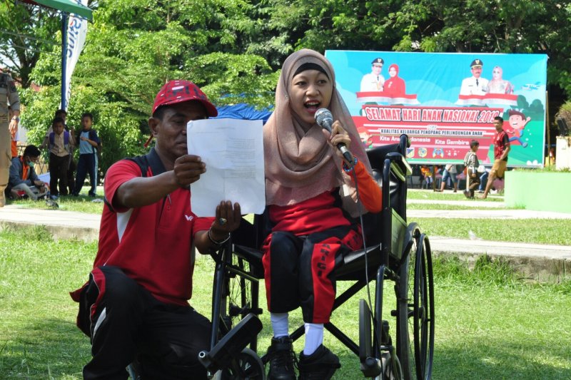 Anak berkebutuhan khsusu hadiri peringatan HAN