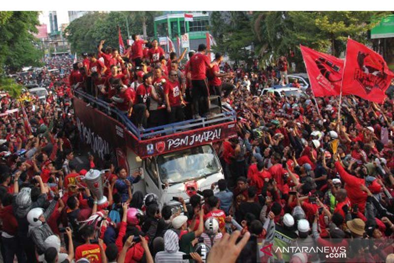 Pawai kemenangan PSM MAKASSAR