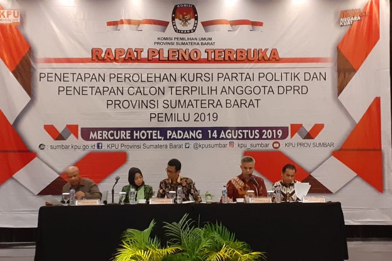 Ini dia sembilan partai peraih kursi DPRD Sumbar, Gerindra pemenang dengan 14 kursi