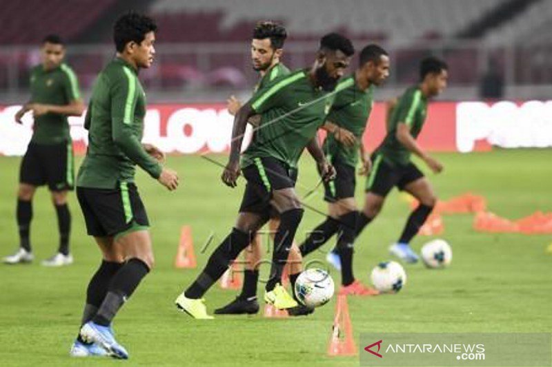 Latihan resmi Timnas jelang lawan Malaysia