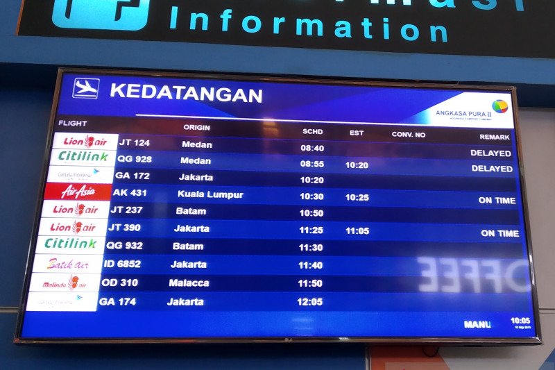 Karhutla Riau - Sejumlah penerbangan Bandara SSK II Pekanbaru tertunda akibat asap