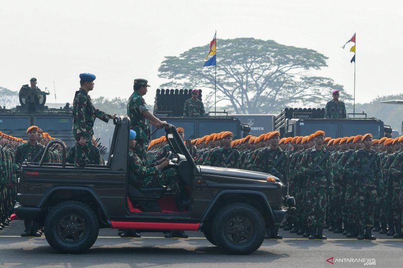 Apel Kesiapan Pasukan TNI Jelang Pelantikan Presiden dan Wapres