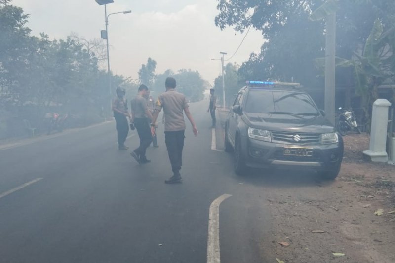 Kebakaran hebat  di Jalintim Mesuji Lampung  Perbatasan Provinsi Sumatera Selatan/Antaranews Lampung com Foto /Raharja) 