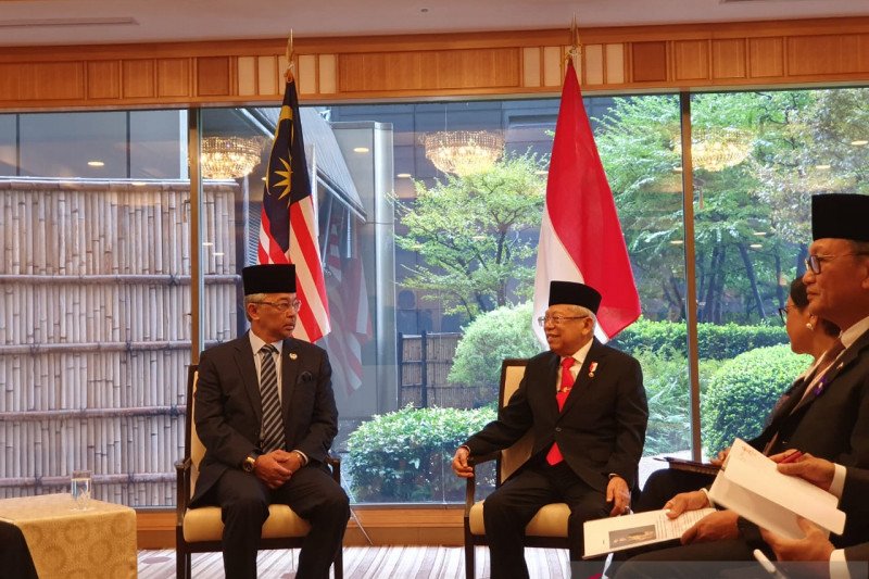 Wapres Ma'ruf bertemu Raja Malaysia di Tokyo