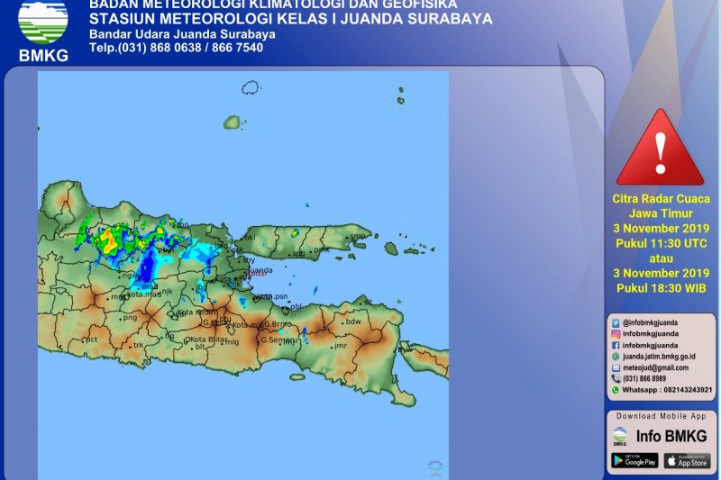 Bmkg Ingatkan Jatim Alami Hujan Deras Disertai Angin Kencang Antara News