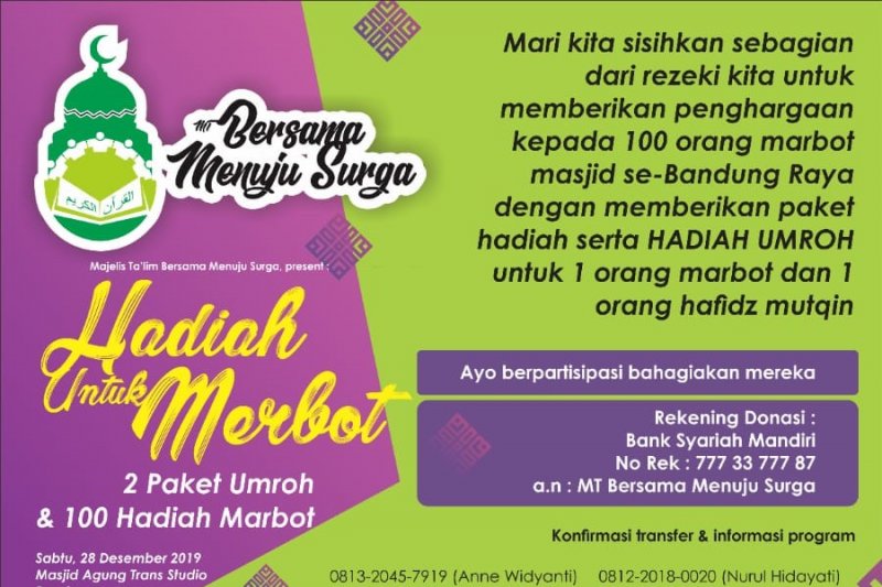 Launching majelis taklim, 100 marbot se-Bandung Raya akan terima bingkisan dan umrah gratis