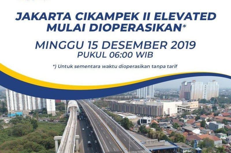 Tol layang Japek dibuka untuk publik Minggu 15 Desember