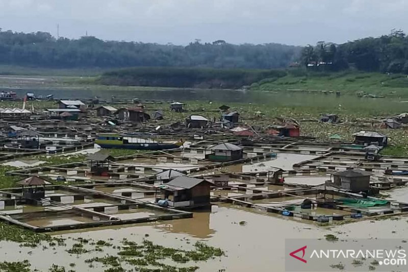 Puluhan jaring apung Jangari rusak akibat arus deras sungai Cisokan