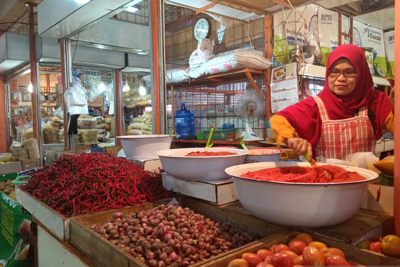 Harga cabai merah di pasar raya Padang Rp46.000 per kilogram