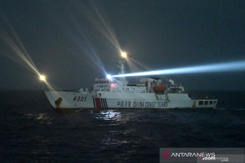 Begini Penampakan kapal Coast Guard China di ZEE Natuna