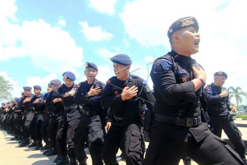 Anggota Brimob BKO pulang dari Papua