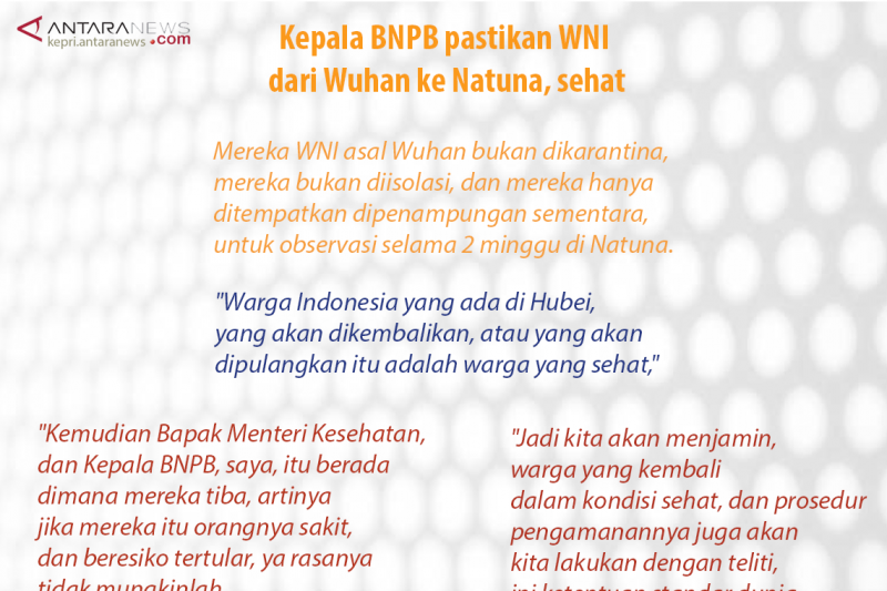 Infografik Pernyataan Kepala BNPB soal WNI di Natuna
