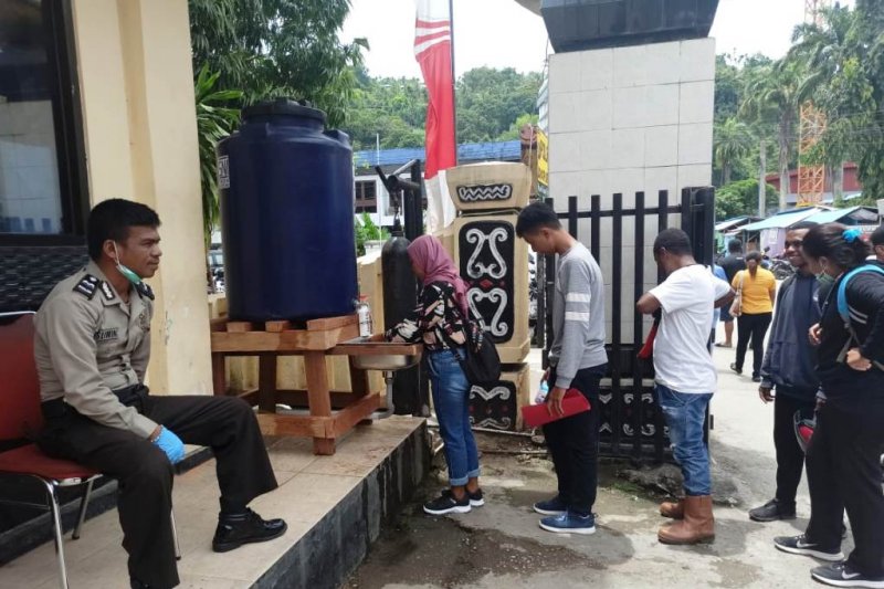 Polresta Jayapura Kota siapkan fasilitas cuci tangan untuk pengunjung