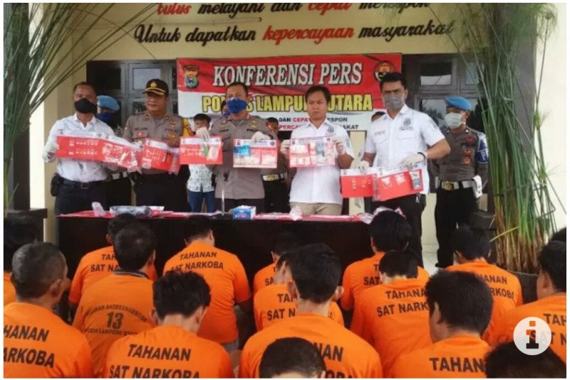 Polisi Lampung Utara tangkap 59 tersangka penyalahgunaan narkotika