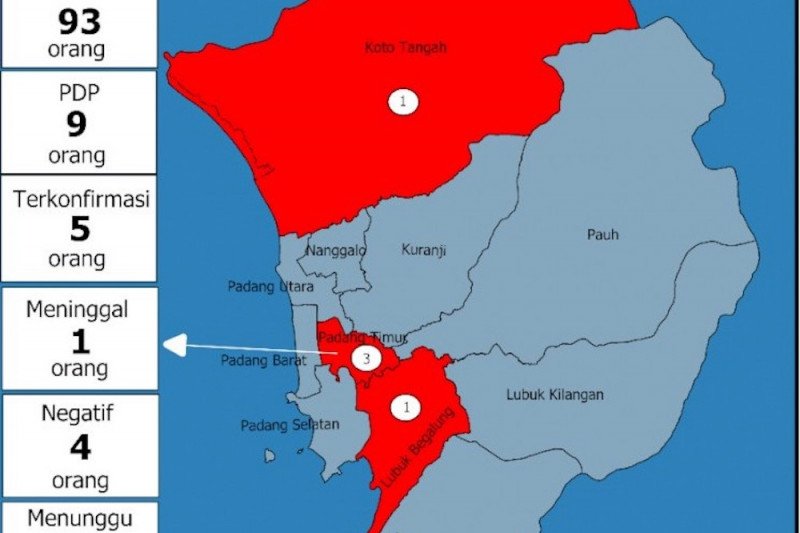 Tiga Kecamatan Di Padang Masuk Zona Merah Corona - ANTARA Sumbar