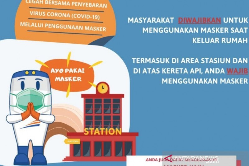 Mulai 12 April 2020, penumpang tak pakai masker dilarang naik KA