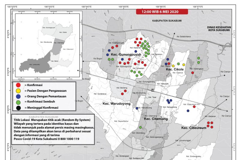Tujuh warga Kota Sukabumi  dinyatakan positif COVID-19