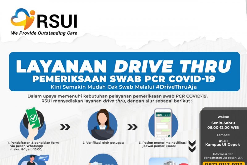 RSUI buka layanan 'drive thru' pemeriksaan tes swab PCR COVID-19