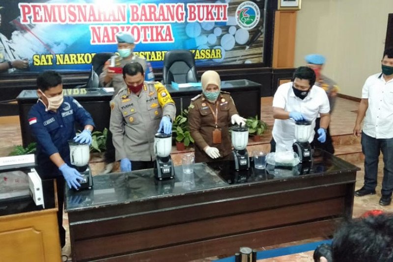 Polrestabes Makassar musnahkan sabu 1,7 kilogram selama pandemi