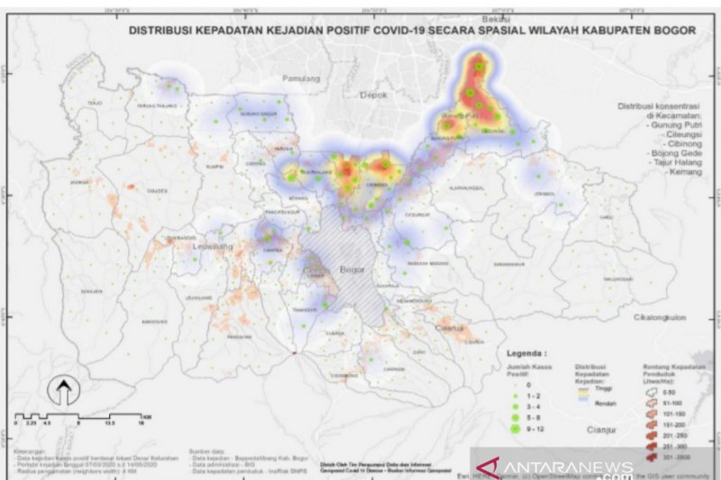 BIG luncurkan peta distribusi COVID-19 Kabupaten Bogor selama PSBB