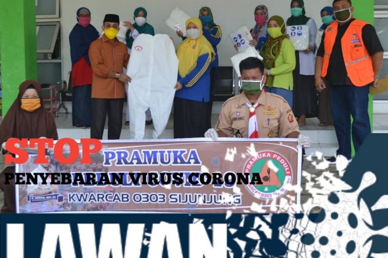 Gerakan pramuka kwarcab 0303 Sijunjung kembali salurkan bantuan APD