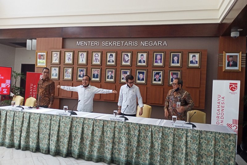 Peringatan HUT ke-75 RI di Istana dilaksanakan terbatas, kata Mensesneg