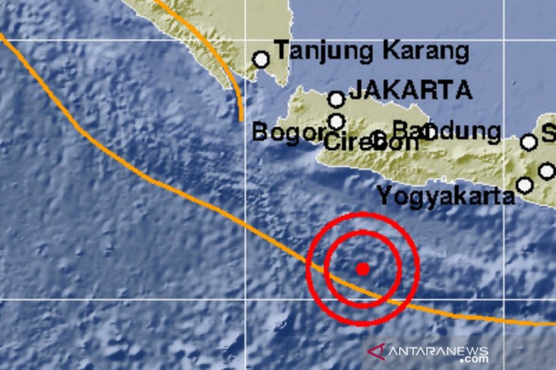 Selatan Jawa diguncang gempa magnitudo 5,0 berpusat di barat daya Pangandaran