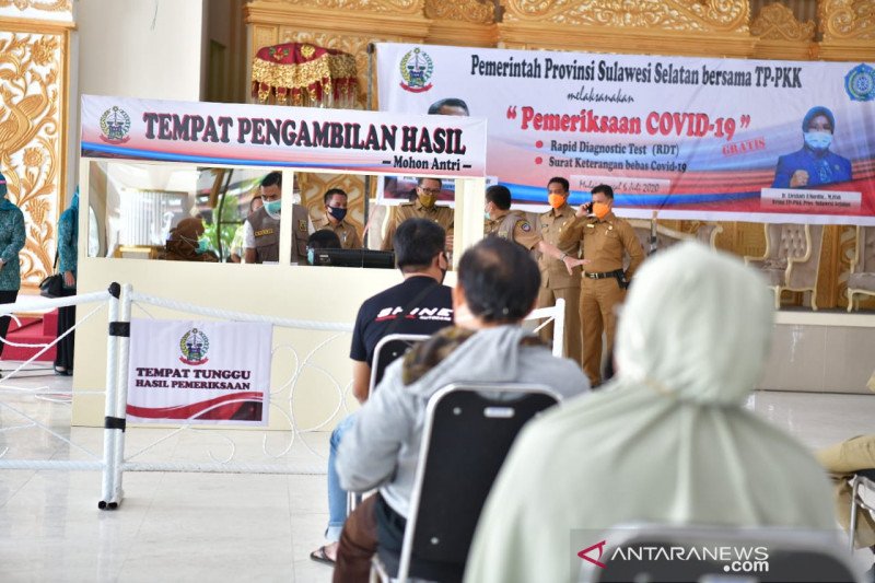 Tes cepat massal gratis di Sulsel temukan 36 orang reaktif COVID-19